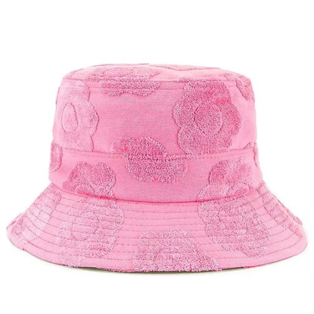 Frankies Bikinis JAX Pink Terry Daisy Flower child Bucket Hat - Picture 1 of 6